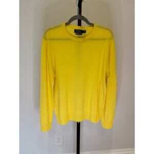Polo Ralph Lauren Yellow Washable Cashmere Crewneck Sweater Adult M